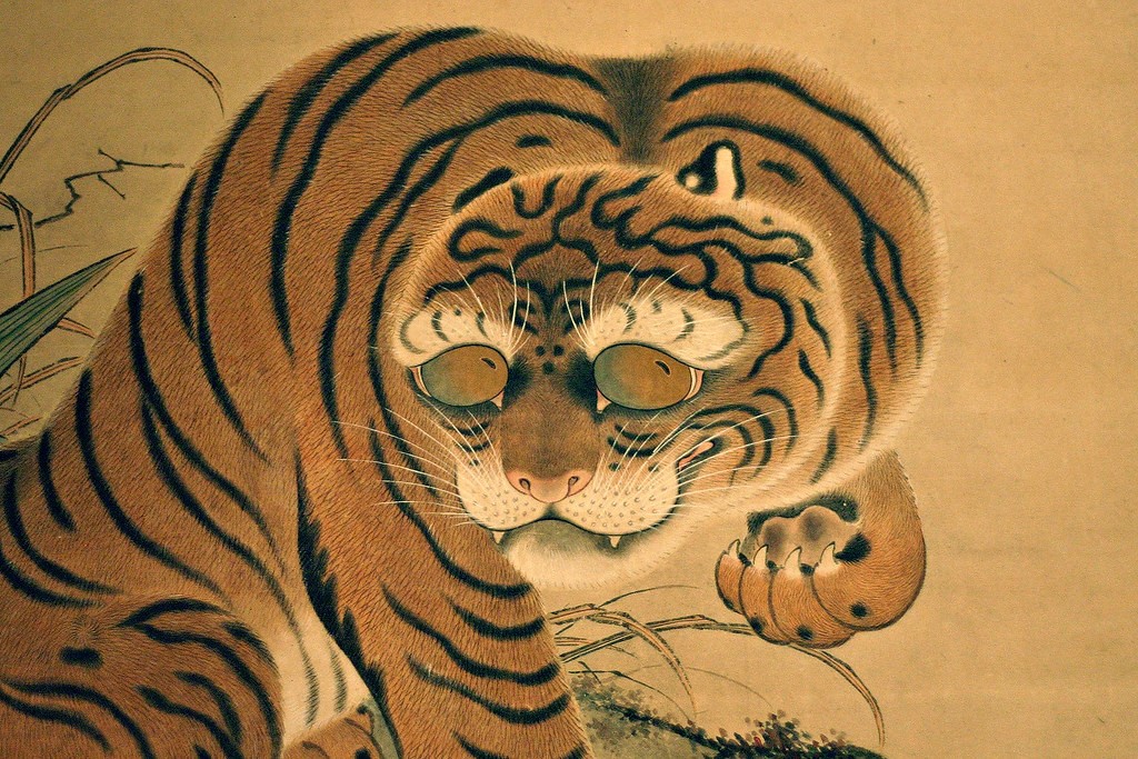 Japanese tiger traditional drawing